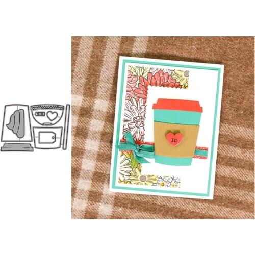 Coffee Cup Metal Cutting Dies for Scrapbooking Handmade Tools Mold Cut Stencil New DIY Card Make Mould Model Craft Decoration