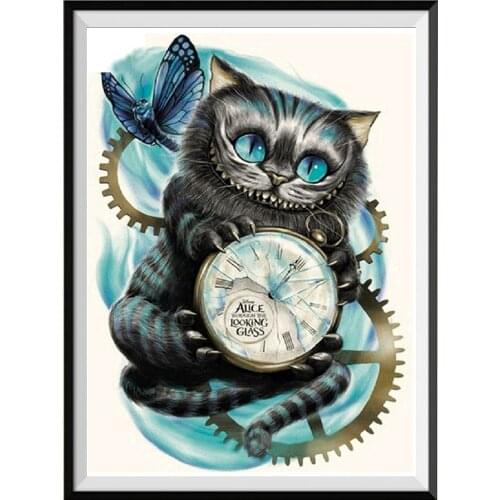 Animal Cut Cat DIY Cross Stitch 11CT Embroidery Kits Craft Needlework Set Cotton Thread Printed Canvas Home Decoration Sale