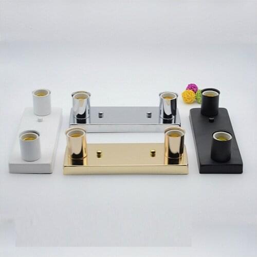 Double heads E27 Wall Socket Ceiling Wall Mounted Lamp Socket rectangular Lamp Holder Edison Wall Sconce Lamp for aisle entrance