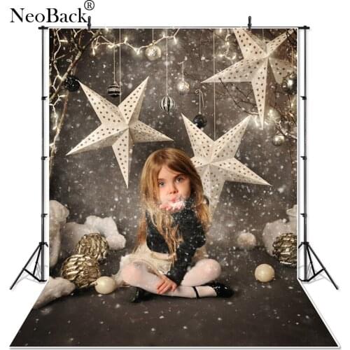 NeoBack Vinyl Christmas New Year Snowflake Star Photo Backgrounds Printed Baby Children Photographic Backdrops Studio Photocall
