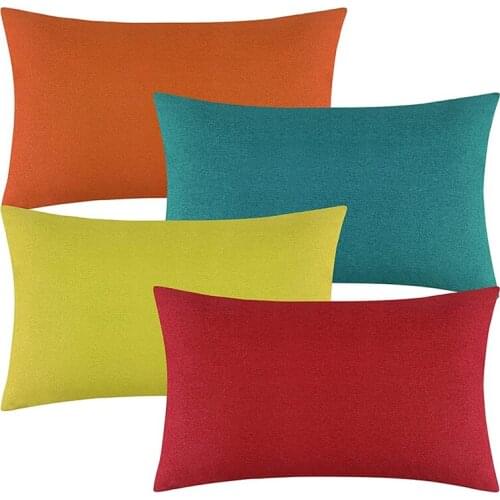 New Outdoor Waterproof Throw Pillow Covers Decorative Garden Cushion Cases Pillowcases for Patio, Couch, Tent,12 x 20 Inches