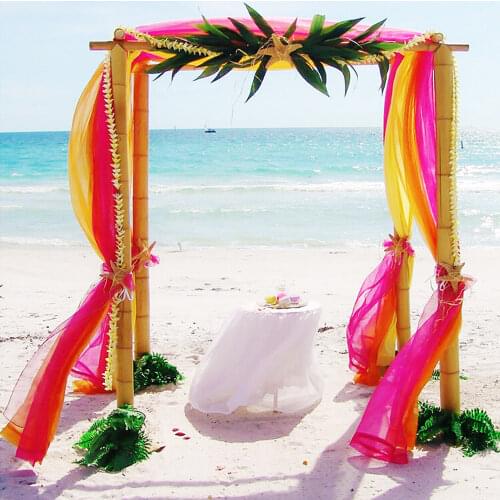 Organza 5mx1.35m Sheer Swag Fabric Wedding Drapes Backdrop Curtain Stand Arch Stair railing Decoration Photo Booth Background