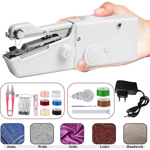 Portable Mini Hand Sewing Machine Household handheld Sewing Machine Electric Stitch Needlework Set for DIY Clothes Stitchin