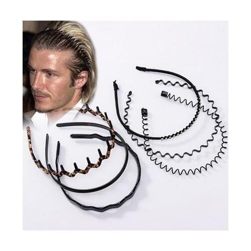 Earofcorn Metal Toothed Leopard Wavy Headband Mens Womens Universal Disk Hair Refreshing Headband Hair Head Jewelry