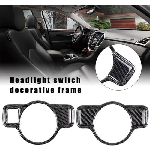 Carbon Fiber Headlight Switch Frame Decoration Car Sticker Switch Cover For Mercedes A B C E G Class CLA GLA GLE GLK GL Trim