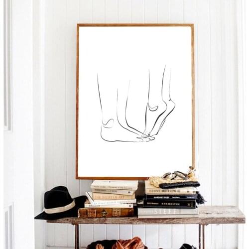 Romantic Couple Love Poster Abstract Fine Line Art Prints Minimalist Wall Art Picture Bedroom Decor Canvas Painting Scandinavian