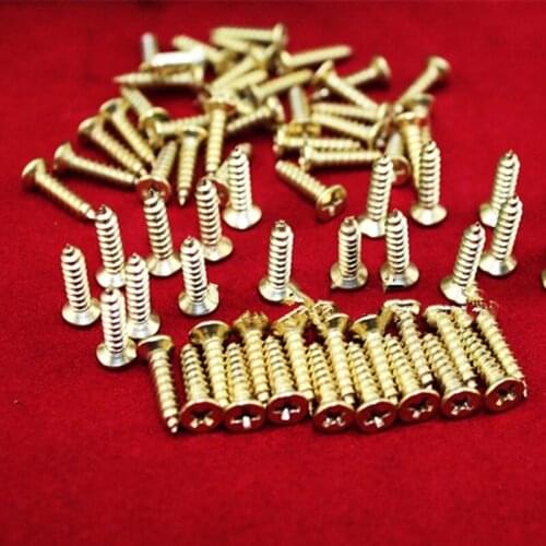 Self-tapping Screws,Slotted Screw,Matching Nails,Yellow Color,2.5*8mm,50Pcs