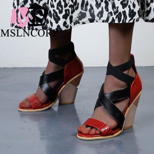 Plus Size 34-48 Fashion Summer Wedges Women Sandals Open Toe Ankle Strap Ladies Platform Wedges Sandals High Heels Casual Shoes