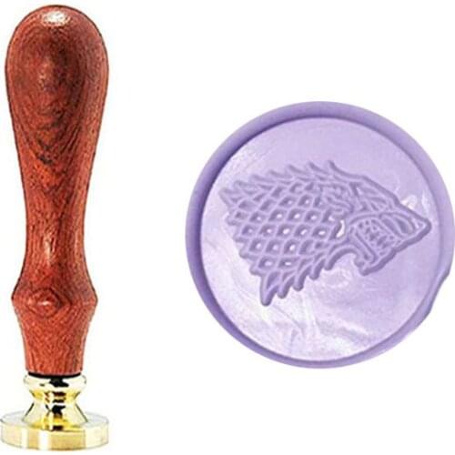 Wolf Direwolf Custom Picture Logo Wedding Invitation Wax Seal Sealing Stamp Rosewood Handle Set Kit