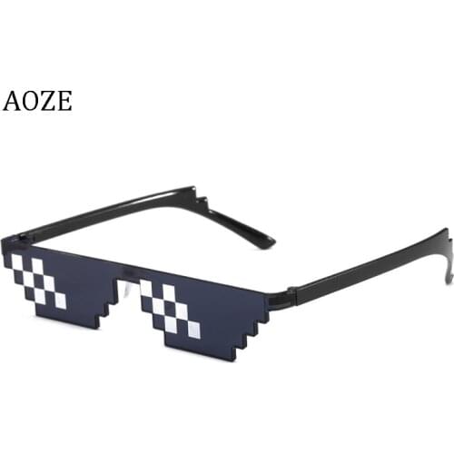 Unisex Sunglasses mosaic trick toy bandit life glasses handle it black female pixel glasses vintage mosaic sunglasses funny toy