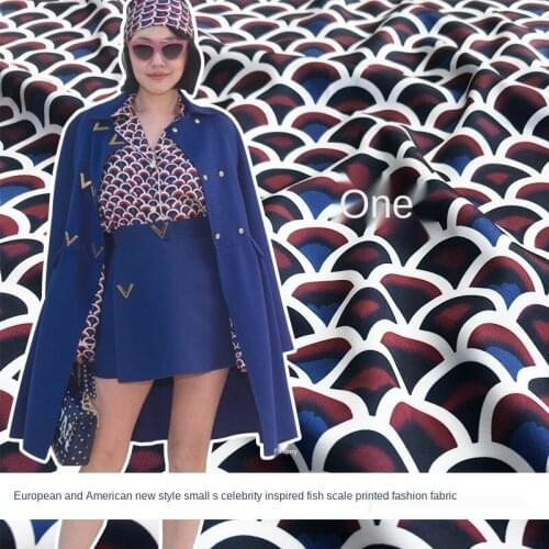 50x147 cm brand fashion show factory custom production printed DIY clothing stretch satin polyester fabric cloth for sewing