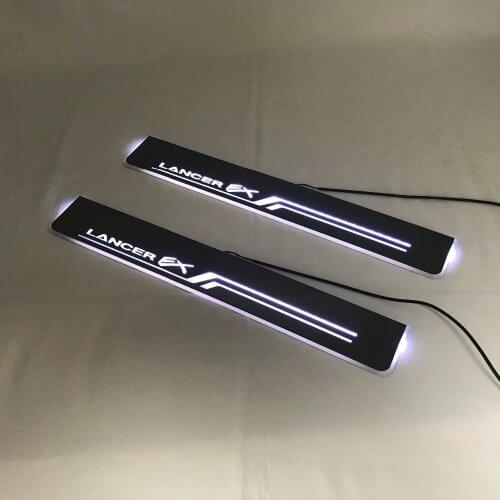 Express delivery led door sill plate strip welcome light threshold guard protectors for mitsubishi lancer ex