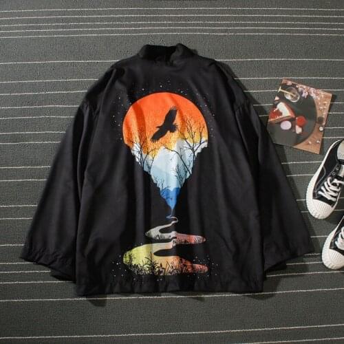 Traditional japanese kimono yukata women man japanese Short Robe Loose kimomo japanese Printing Daily kimono japones haori