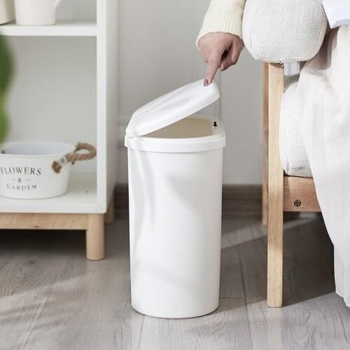 10L Push Type Cracked Sanitary Bucket Creative Square Classification Plastic Bathroom Toilet Trash Can
