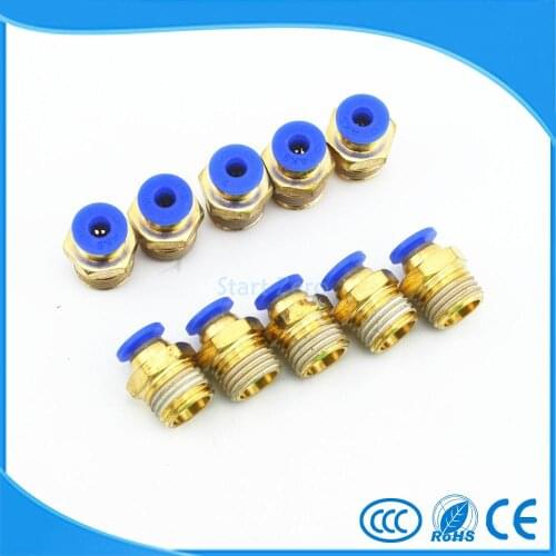 4mm Tube X 1/4'' Thread Quick Connector Pneumatic Air Fittings 10Pcs