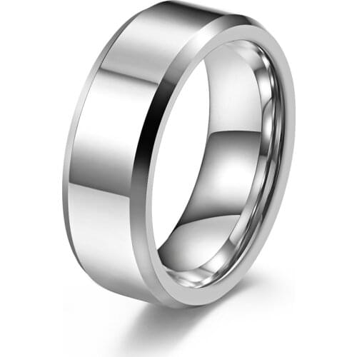 Unisex Jewelry Wholeslae 6mm Double Hypotenuse Glossy 8mm Tungsten Affordable Engagement Rings for Couple