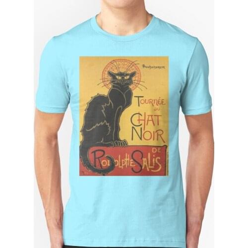 Soon , The Black Cat Tour By Rodolphe Salis New Summer Lovely Design Hip Hop T-Shirt Tops Cat Chat Noir Le Chat Noir Black Cat