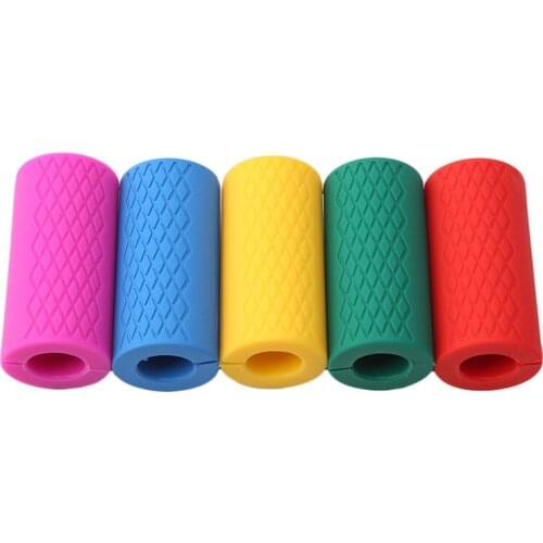 1 Pair Dumbbell Thick Bar Handles Pull Up Weightlifting Support Silicon Anti-Slip Protect Pad Body Building Fitness Equipment