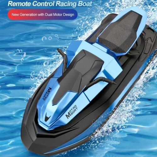 2.4G RC Boat 20Mins 40M Motorboat Remote Control Boat Motorcycle Double Motor Two Speed Outdoor Toys For Boys