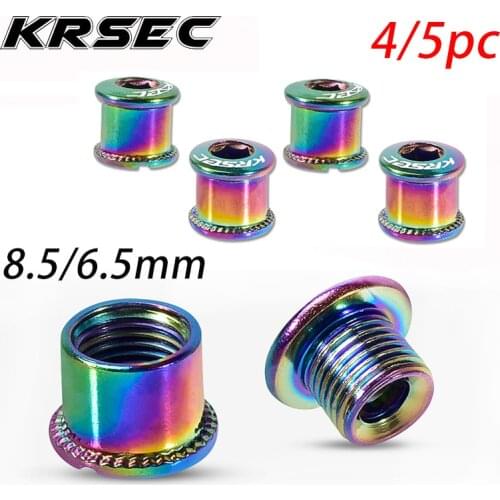 4pc/5pc KRSEC Bicycle Chainring Bolts 6.5mm 8.5mm MTB Chainring Screws Ultralight Bike Chainwheel Bolts for Single/double Crank