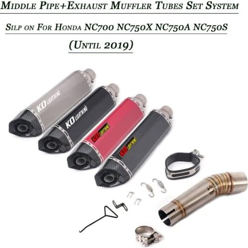51MM Middle Pipe Connect Tail Exhaust Muffler Tubes DB Killer Refit For Honda NC750S NC700 NC750X NC750A Motorcycle Set System