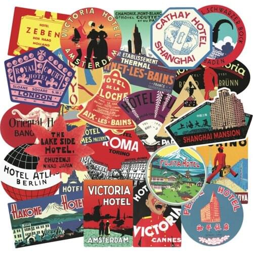 56Pcs Rimowa Travel Retro Stickers International Hotel Tide Brand Graffiti Sticker Case Laptop Skateboard Toys Gifts For Kids F4