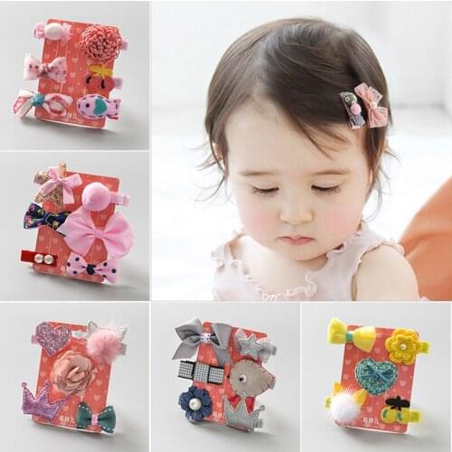6 Pcs/Lot Infant Girl Headwear Sets Cute Flower Bowknot Hairband Toddler Girls Hair Accessories Newborn Headwear Set Wholesale