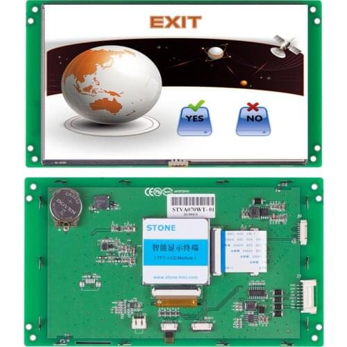 7 Inch Serial LCD Display Module with Program + Touch Screen for Equipment Control Panel