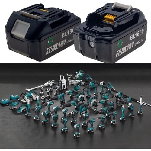 The Latest Version Of BL1860 18V 10000mAh Cordless Power Tool Rechargeable Battery For Makita BL1830 BL1840 BL1850 Charger