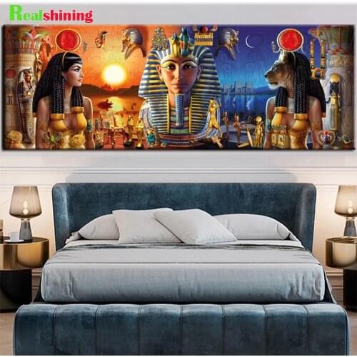 Large 5D DIY Diamond Painting Ancient Egyptian Pharaoh Diamond Embroidery Picture of Rhinestone Mosaic Bead Work Home Decor R3