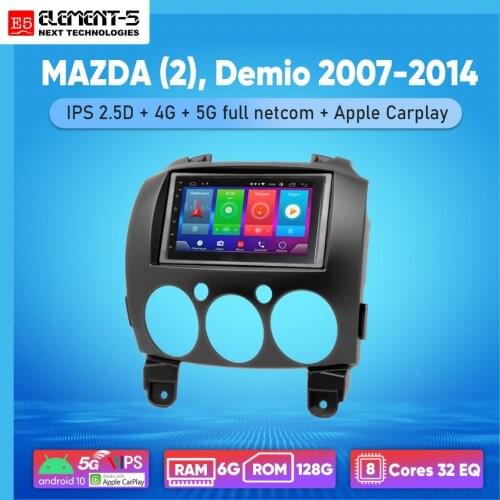 ELEMENT-5 7" 2G+32G Android 10 4G WIFI RDS DSP Car Radio For MAZDA (2), Demio 2007-2014 Navigation GPS HiFi