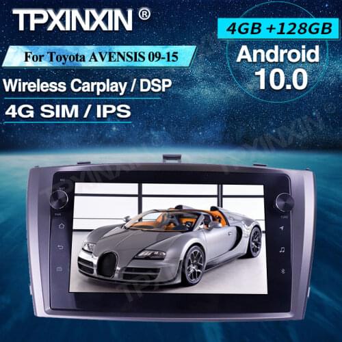 Car Radio 4+128G For Toyota AVENSIS 2009-2015 Android Car Multimedia Player Headunit Audio Radio Navigtion 4G LTE SIM Card DSP