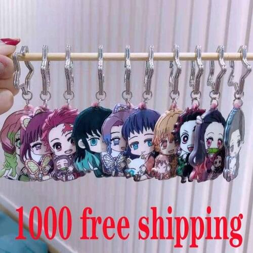 New Anime Devils Blade Cute Keychain Ring Pendant Male and Female Couple Keychain Acrylic Backpack Accessories Wholesale