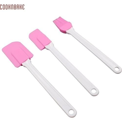 COOKNBAKE DIY Silicone Cream Spatula Cream Brush Baking Oil Brush Mixing Shovel Butter Scraper Flour Scrapers 3pc/set SBT-001-7