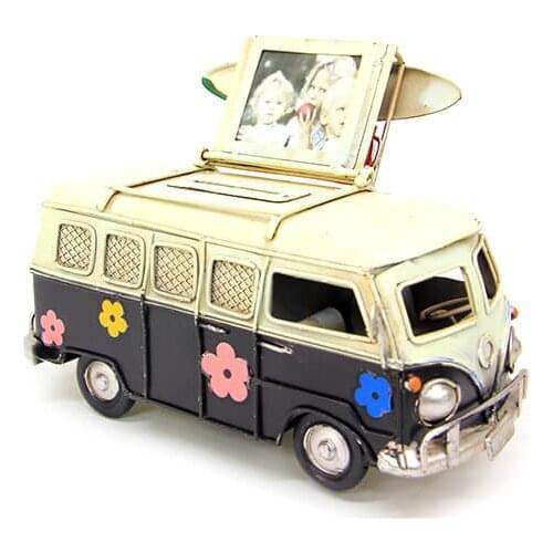 Decorative Metal Van Piggy Bank Framed - Trinket, Miniature, Gift, Nostalgic, Vintage, Handmade, hand Painted, Quality Durable