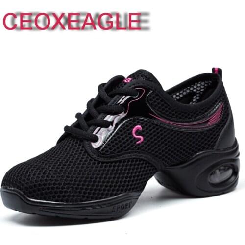 Hot Sale 2021 EU35-41 Sports Feature Soft Outsole Breath Dance Shoes Sneakers For Woman Practice Shoes Modern Dance Jazz Shoes