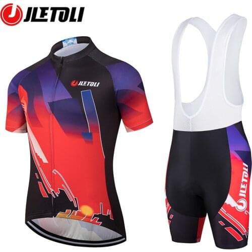 JLETOLI Breathable Cycling Jersey Sets Mens Bicycle Clothing Summer Short Sleeve Quick-dry MTB Road Bike Suit Jersey Ciclismo
