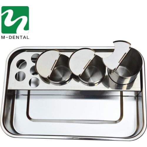 1 Set With 3 Bottles Dental Stainless Steel Dental Instruments Storage Box Lab Instrument Dental Tray Free Shipping