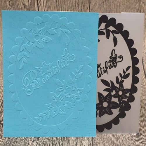 Beautiful Vval Frame Plastic Embossing Folders for Card Making Scrapbooking Wedding Paper Cards Photo Album Decor
