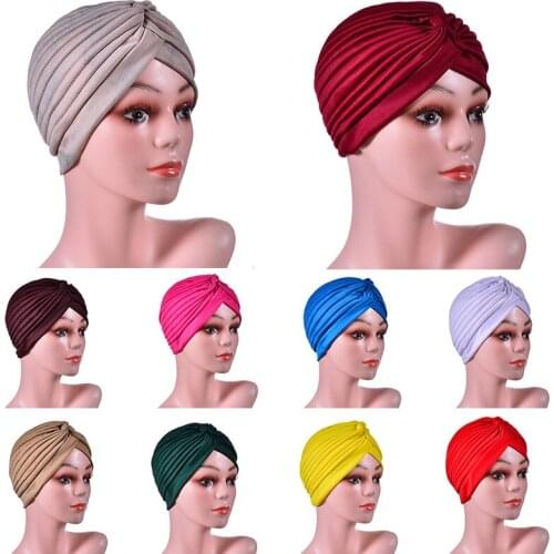 Muslim Women Turban India Headscarf Sleep Night Cap Beanie Bonnet Hair Loss Chemo Caps Islamic Hat Headwear Stretch Head Wrap