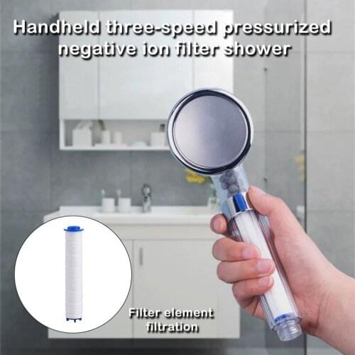 Shower Head Pressurized Anion Mineral Balls 3 Modes Adjustable Water Saving High Pressure Spa Shower Heads Bathroom Accessories