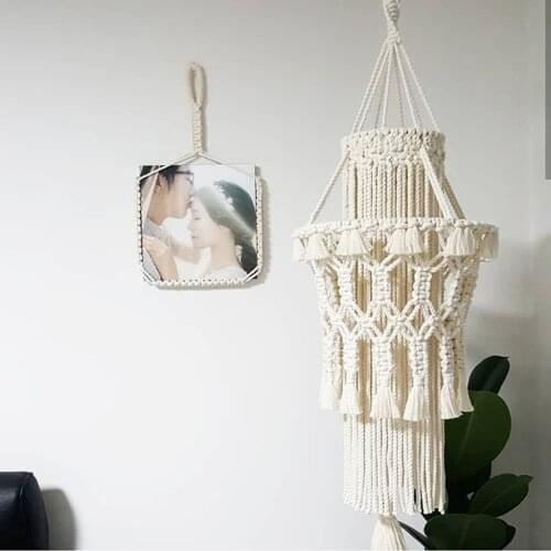 Nordic Macrame Lamp Shade Boho Hanging Pendant Light Cover Modern Home Office Bedroom Living Room Hotel Bar Bohemian Home Decors