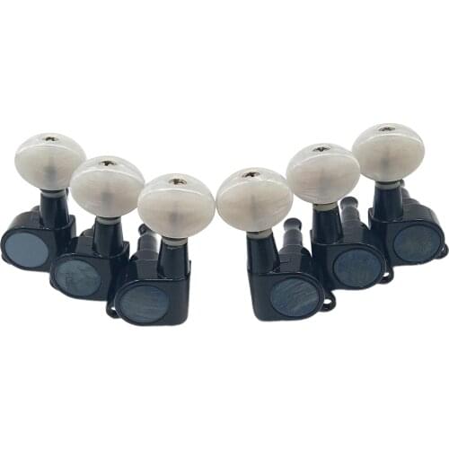 3R3L Fully Closed Guitar Tuners Machine Heads Tuning Pegs Keys Set for Electric or Acoustic Guitar, Black