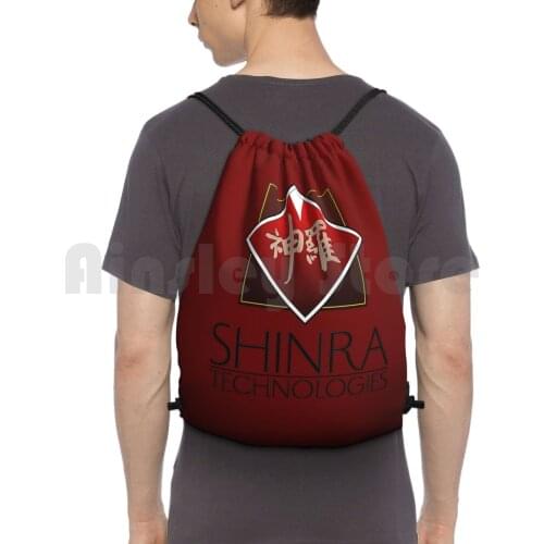 Final Fantasy Shinra Technologies Backpack Drawstring Bag Riding Climbing Gym Bag Shinra Geek Manga Japan Gaming Video Games