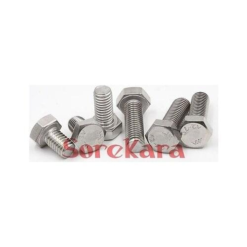 M5*8/10/12/14/16/18/20/25/30/35/40/45/50/55/60/65mm Pitch 0.8 304 Stainless Steel Hex Head Cap Screws Tap Bolts