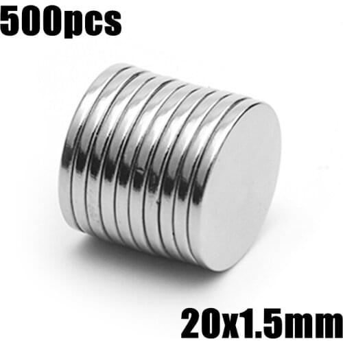 500pcs 20x1.5mm Super Powerful Strong Bulk Small Round NdFeB Neodymium Disc Magnets Dia 20*1.5mm N35 Rare Earth NdFeB Magnet