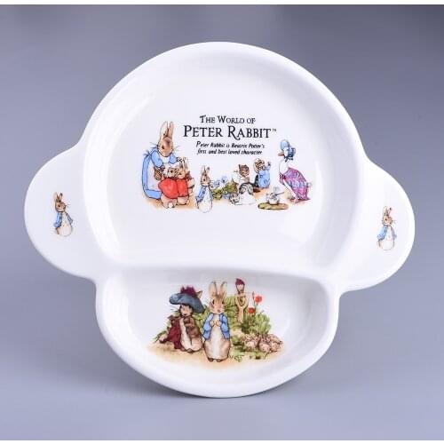 Breakfast Dinner Plate ceramic tableware Divided Childrens Plate cartoon rabbit Creative Household Dinnerware Baby Dinnerware