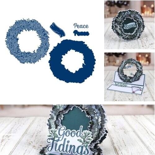 Mysterious wreath cutting dies & stamps scrapbook dariy decoration stencil embossing template diy greeting card handmade 2021