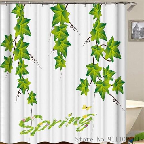 Creative Personality Gril Plant 3D Printed Shower Curtain Multi-size Waterproof and Mildew Proof Polyester Fabric Bath Curtain