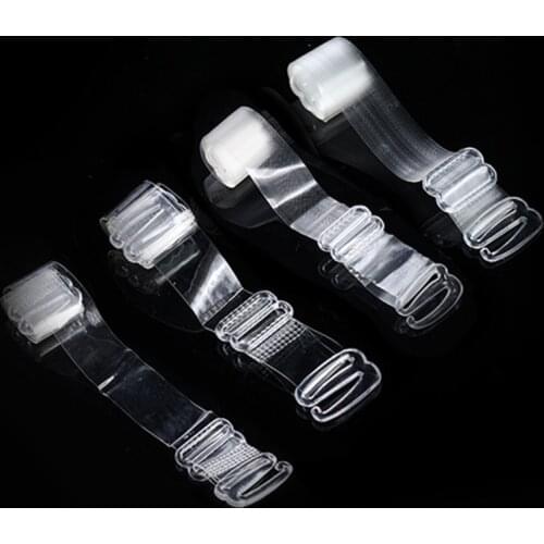 Women 1cm 1.5cm Wide Plastic Buckle Bra Straps Adjustable Clear Bra Straps Transparent Bra Strap Extenders